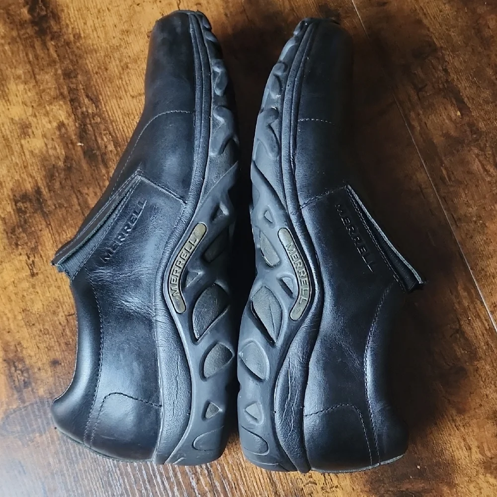 MERRELL | Men's Dual Density‎ Jungle Moc Midnight Leather Slip-On Loafers | 14
